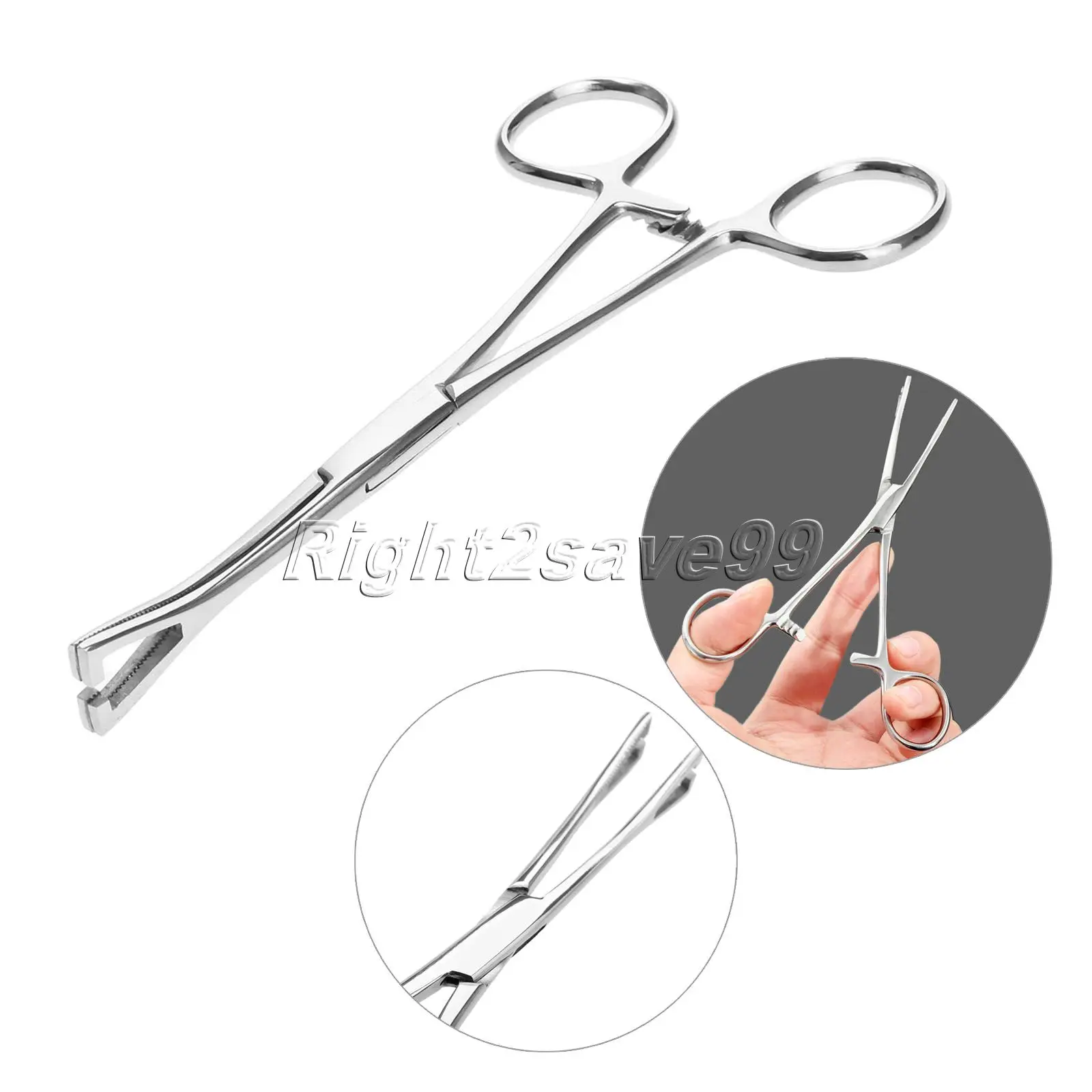 Surgical Steel Forcep Pennington Clamp Slotted Plier Nose Lip Navel
