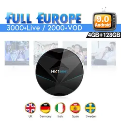 HK1Mini + IP tv Испания Италия Android Smart tv box с 1 год IUD tv 4G 128G BT 4,0 Четырехъядерный RK3318 IP tv Турецкий Арабский Франция IP tv