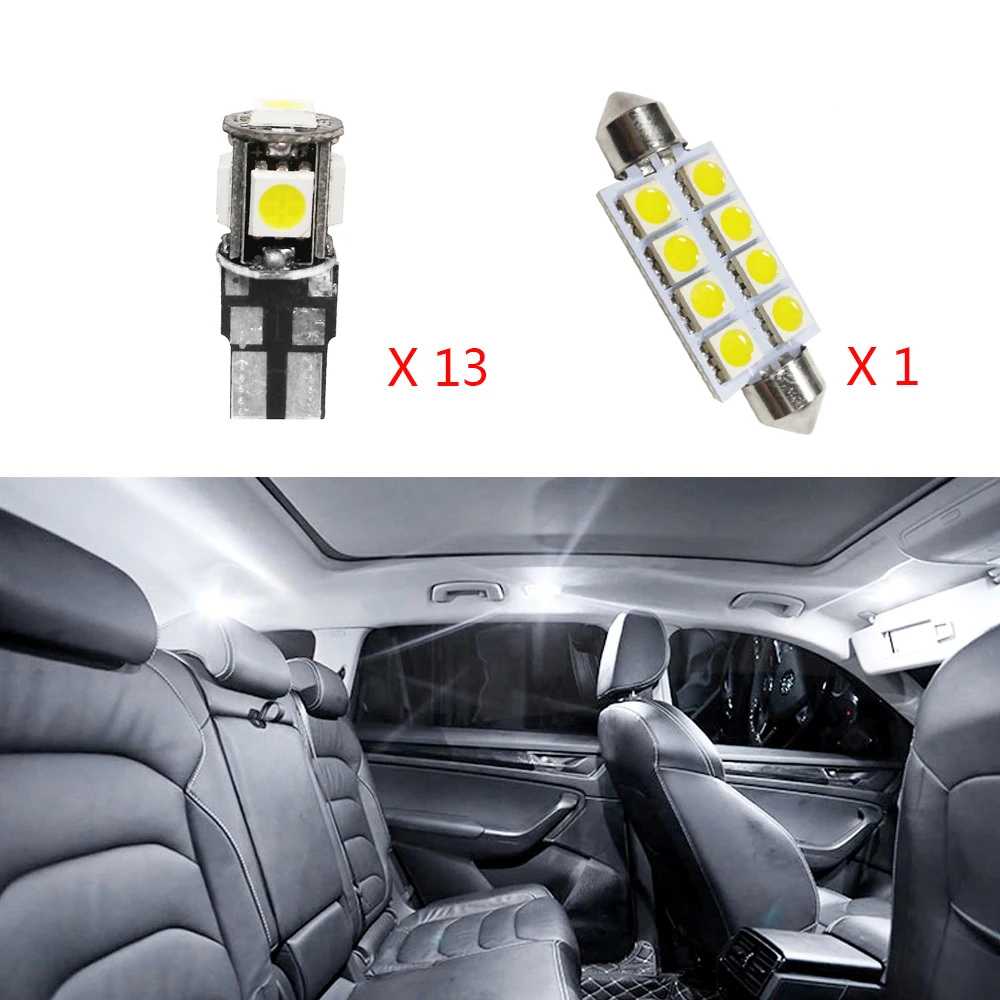 14pcs White Canbus Dome Footwell Trunk LED Bulb for BMW 520Li Car