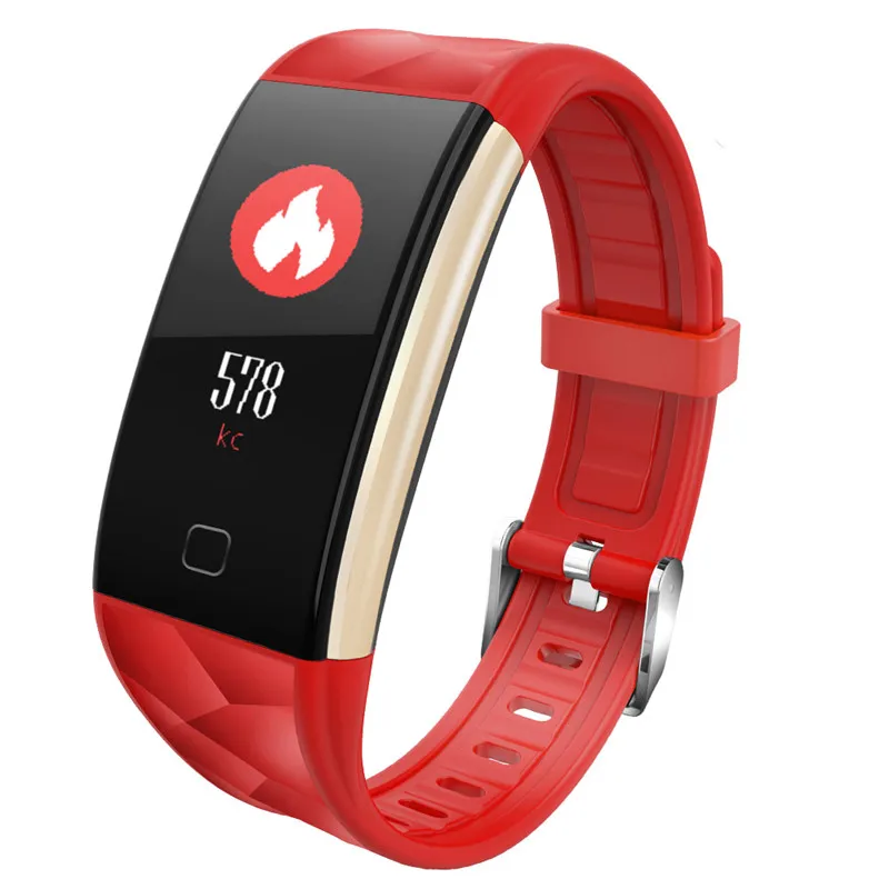 T20 смарт-браслет часы с артериальным давлением пульсометр спортивный трекер фитнес Смарт-браслет для Xiaomi Iphone - Цвет: Красный