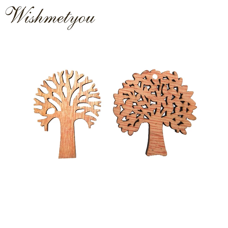 

WISHMETYOU 10Pcs Natural Wooden Tree Embellishments Diy Crafts Decor For Diy Wood Slices Party Kids Handmade Card Accessories