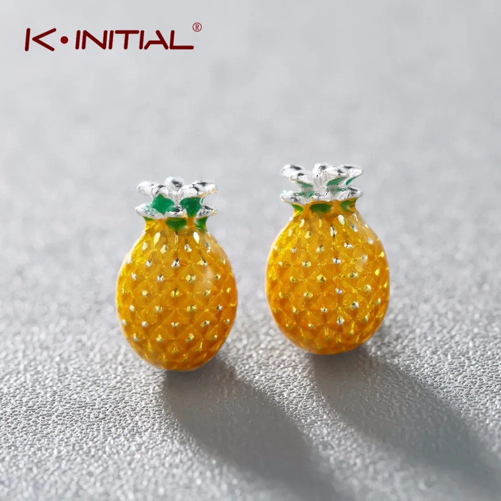 Kinitial New Fashion Fruit Stud Earrings Pineapple Earring Trendy Flower Party for women Jewelry Gift oorbellen | Украшения и