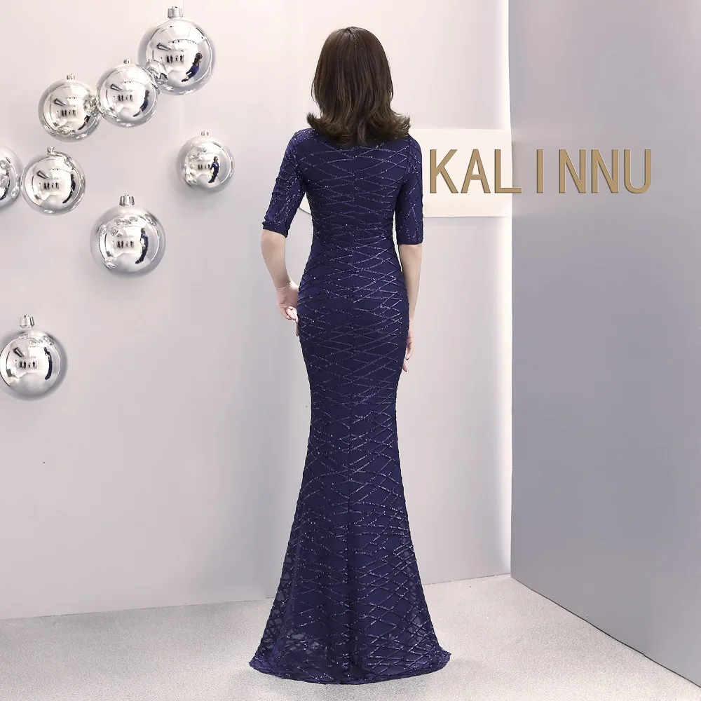 Formal dress Bead Half sleeve stripe Slim TrumpetMermaid Host Club night Long Party Maxi Dress for woman (13)