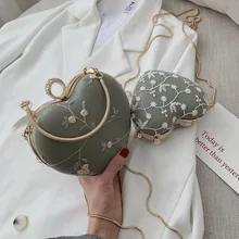 Женский клатч с вышивкой и цветами, вечерние сумки-клатчи в форме сердца, сумки на плечо с золотой цепочкой, женские сумки, кошельки для телефона Женский клатч с вышивкой и цветами, вечерние сумки-клатчи в форме сердца, сумки на плечо с золотой цепочкой, женские сумки, кошельки для телефона