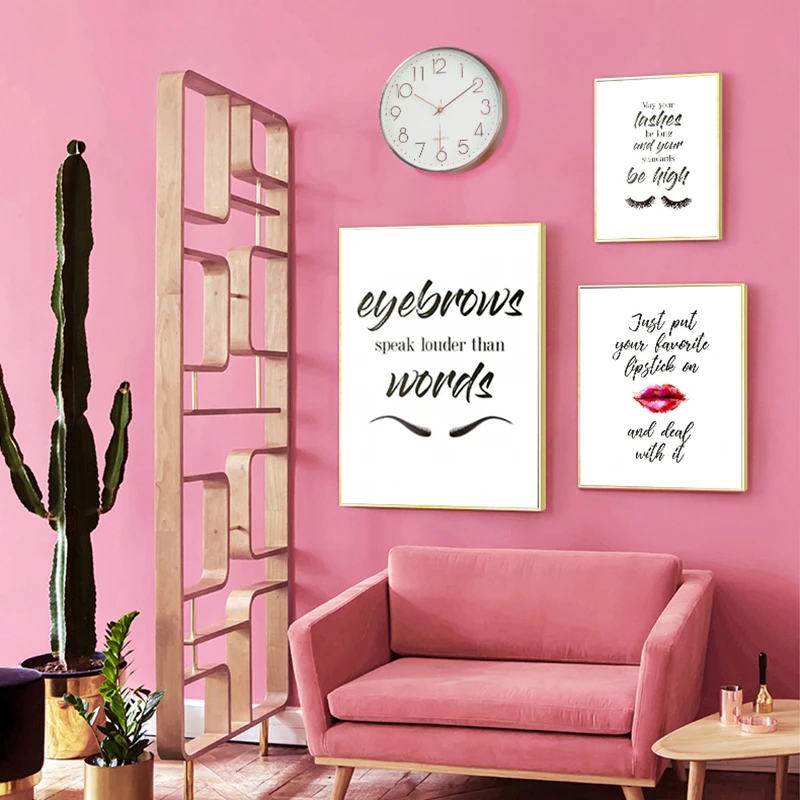Make up canvas painting girls room decor