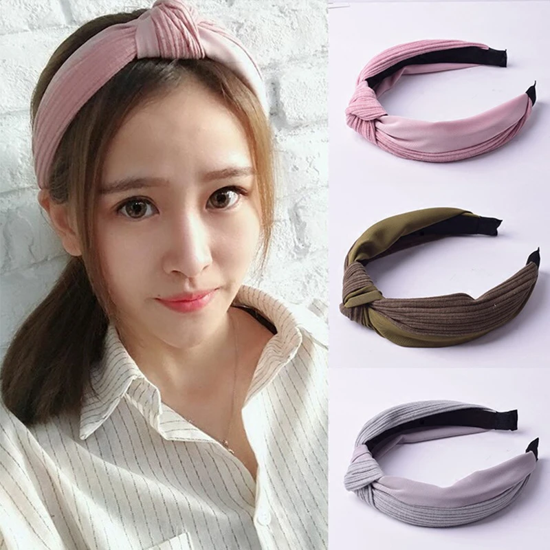 Cloth Knitting Hairband Vintage Style Hair Accessories Simple Headband Wash  Face Tidying Knotted Head Band Women Girls Headwear - Headband - AliExpress