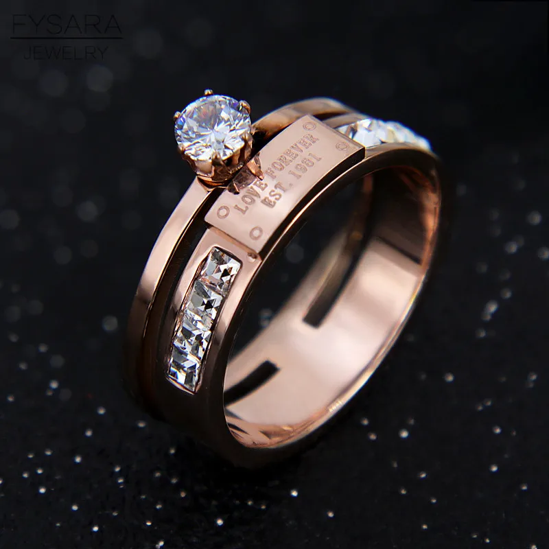 Роскошное Брендовое кольцо с надписью LOVE FOREVER AAA кубическим цирконием