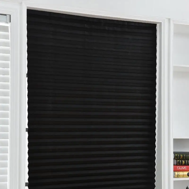 Cortinas plisadas autoadhesivas para cortinas de media ventana opaca para persianas de balcón de baño para la puerta de la ventana del hogar de la sala de estar