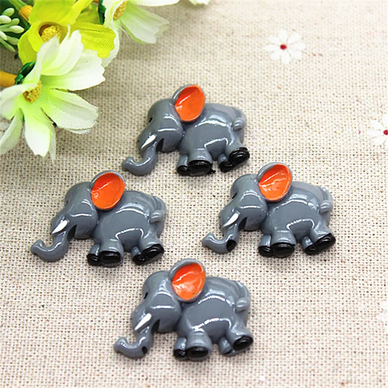 

10pcs Cute Resin Cartoon Animal Elephant Flatback Cabochon DIY Decorative Craft Scrapbooking,22*32mm