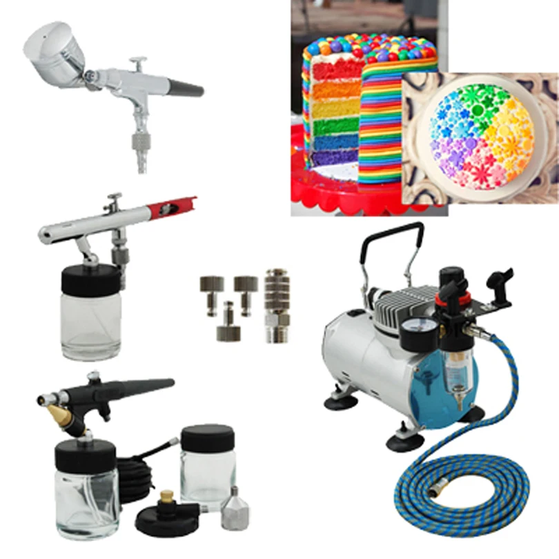 Premium 3 Airbrushes Cake Kit with Air Compressor and Air Hose Cake ... Premium 3 Airbrushes Cake Kit with Air Compressor and Air Hose Cake ...