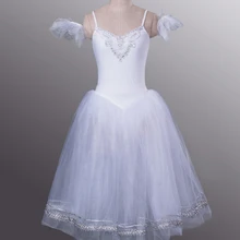 Детские белые носки Профессиональный Классический балетки Длинные платья-пачки, трико для танцев отдельно от других вещей с Половина балетная пачка романтическая пачка костюм