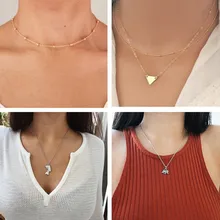 Seblasy простой стиль стрелка Звезда Луна слон рыбий хвост Dreamcather сердце цепь подвески ожерелья для женщин вечерние ювелирные изделия в подарок