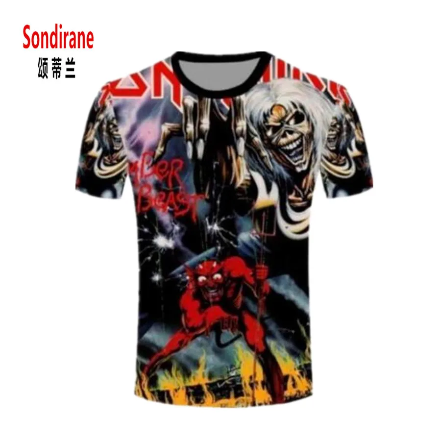 Sondirane Womens font b Mens b font Iron Maiden Killers Funny 3D Print font b T