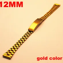20 шт./лот, высококачественный ремешок для часов(12 мм и 18 мм)(золотой цвет), ремешок для часов из нержавеющей стали-10069