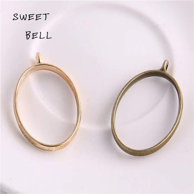 30pc 24*39mm Alloy jewelry setting accessories oval charm Hollow glue blank pend 30pc 24*39mm Alloy jewelry setting accessories oval charm Hollow glue blank pend