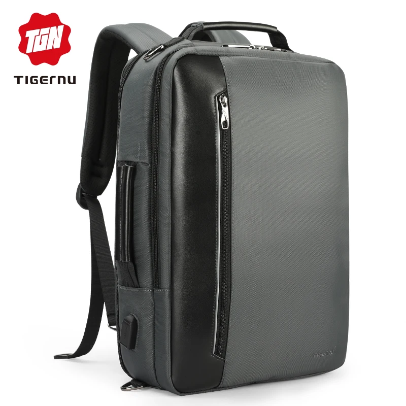

Tigernu Brand Nylon Waterproof Backpack Men Business 15.6"Laptop Shoulder Backpack Multifunction Schoolbags Mochila Travel Work