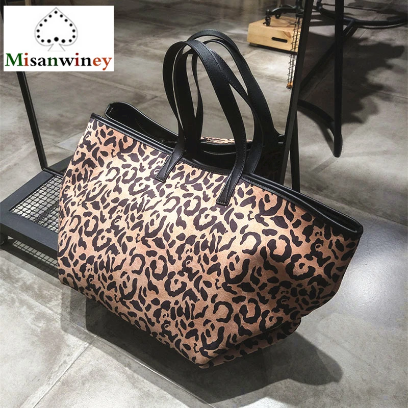 

Fashion Leopard Print Women's Handbag Large Capacity Shopping Bag Female Leather Totes Composite Bag with Clutch Louis L V* Bags