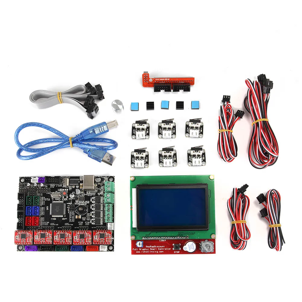 

For MKS GEN L Compatible with 12864 LCD Display 4988 Motor Driver with Limit Switch 3D Print Kits SD998