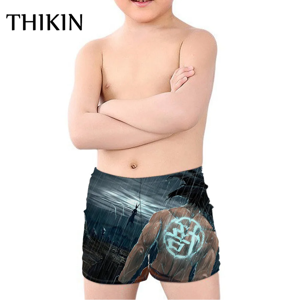 THIKIN Dragon Ball плавательные пляжные шорты для детей, для маленьких мальчиков с рисунком из аниме короткий чемодан летние каникулы купальный костюм для мальчика пляжная Пляжные шорты