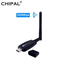 CHIPAL 300 Мбит/с высокоскоростной адаптер Wi-Fi мини приемник USB Wi-Fi беспроводной Wifi адаптер 2 дБ антенна Соединительная плата локальной компьютерной сети 802.11n/b/g