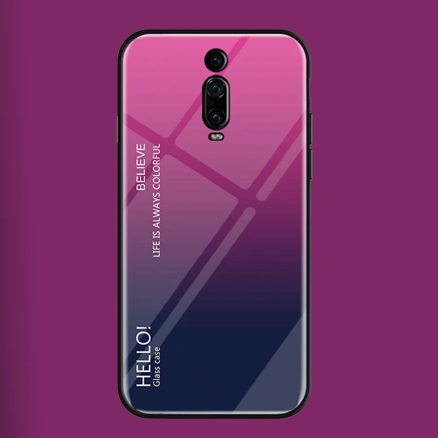

Case for Xiaomi Redmi K20 Pro Case Mi 9T Pro Cases Fashion Back Gradient Tempered Glass Cover for Xiomi Redmi K20 Cover Note 8