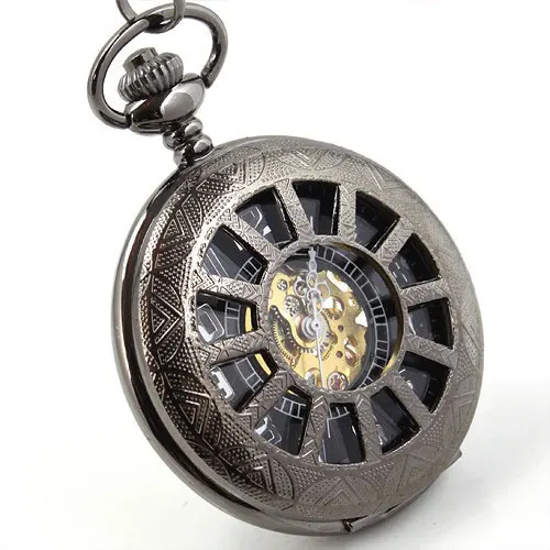 

Men Women Mini Necklace Mechanical Pocket Watches Rose Emboss Archaized Gift