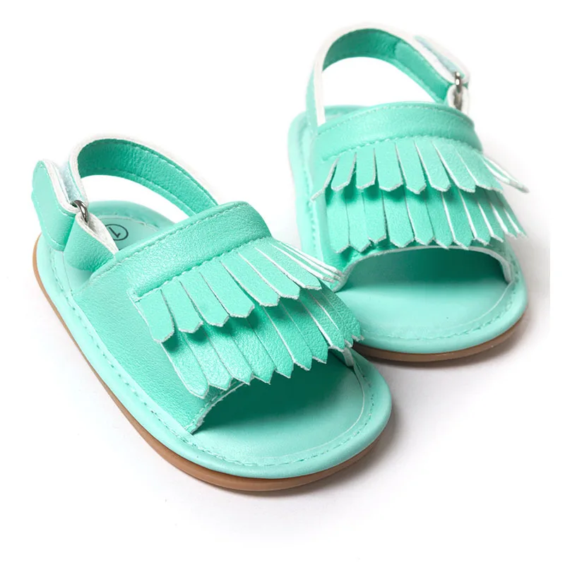 1 пара детских сандалий; Новая летняя модная детская обувь с кисточками; обувь с мягкой подошвой; дышащая удобная цветная обувь; TWS0219 - Цвет: skyblue