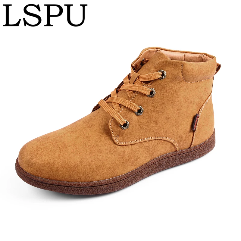 

2019 Plus Size 38-48 HOT Winter Men Boots Lace Up Warm Plush Casual Snow Boots Ankle Botas Fashion Multicolor Winter Boots Men