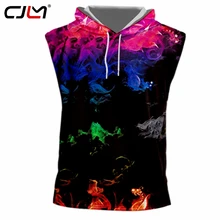 CJLM Спорт для отдыха мужской топ с капюшоном 3D ужасный красочный цветок печатных человек жилет Повседневная брендовая одежда оптом