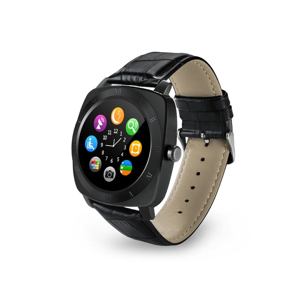 

New X3 Bluetooth Smart Watch,Pedometer,Sleep,Leather, Monitor,Remote Camera,Music,SIM TF Card,Smartwatch For Android