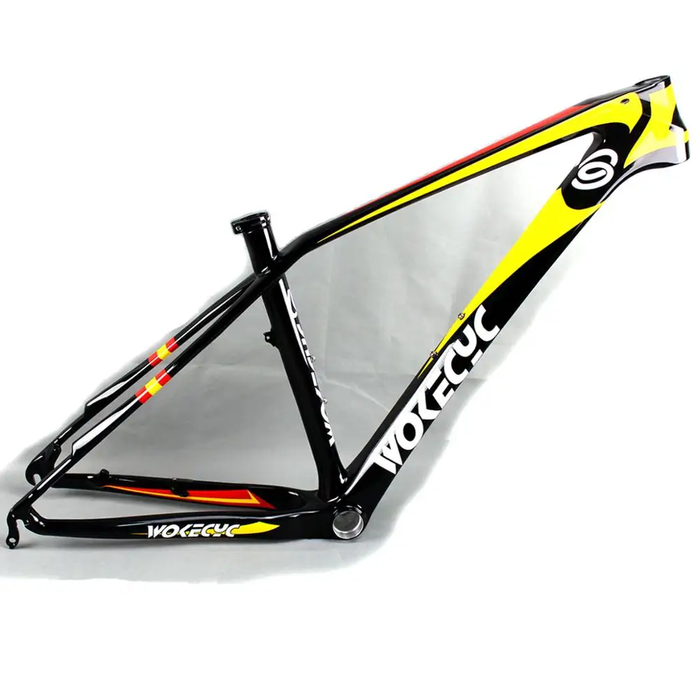 Clearance Carbon MTB bicycle frame 26er frame mountain bike 26 inch carbon bicycle frames size 17" Red Yellow Glossy BB92 1 Clearance Carbon MTB bicycle frame 26er frame mountain bike 26 inch carbon bicycle frames size 17" Red Yellow Glossy BB92 1
