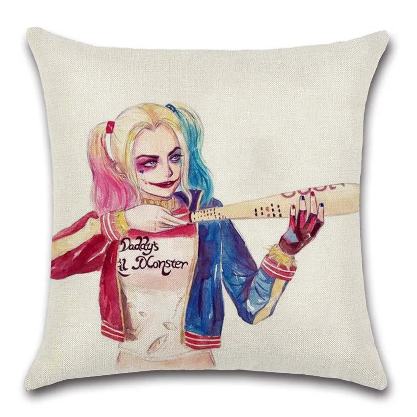 Harley Quinn Movies comic printed Чехлы для подушек вечерние украшения для дома диван подушка для кресла сиденья чехол подарок для друга - Цвет: G