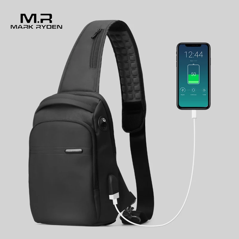 

Mark Ryden New Multifunction Crossbody Bag Waterproof Men Sling Chest Bag Fit 9.7 inch Ipad Fashion Shoulder Bag