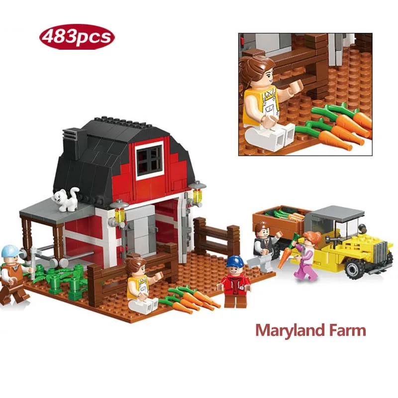 Pаспродажа Деревенский креативный уличный вид, серия, Мэриленд, сельскохозяйственная защита, маяк на малайском остров, строительные блоки, игрушки для...