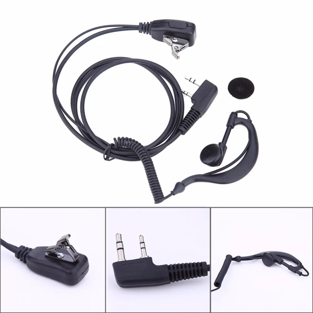 2 PIN Hörer Headset PTT MIC 1m Ohr Haken Walkie Talkie Ohrhörer Sprech Kopfhörer Hörer für BAOFENG UV5R/KENWOOD/HYT