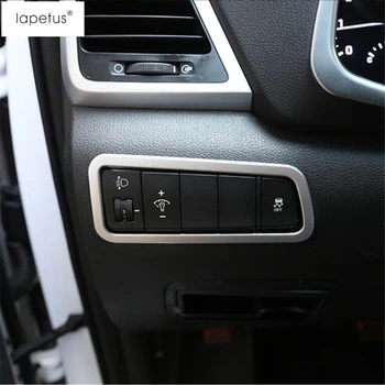 

Lapetus Accessories Fit For Hyundai Tucson 2016 - 2020 ABS Front Head Lights Lamp Switch Button Frame Molding Cover Kit Trim