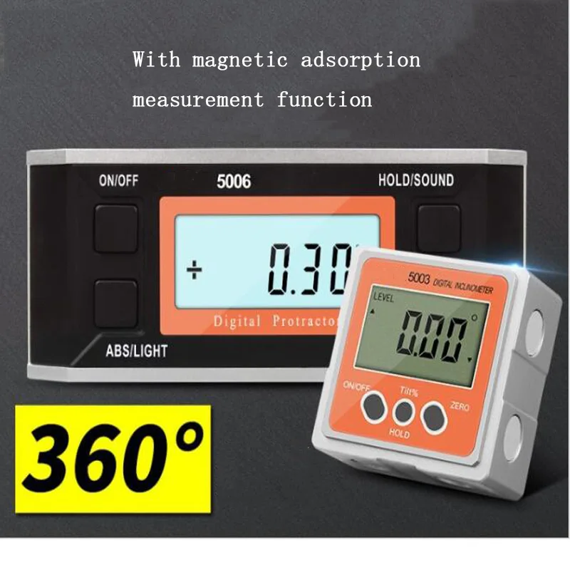 

0-360 governor triangle angle protractor electronic digital inclinometer angle aluminum shield box aluminum gauge With magnetic