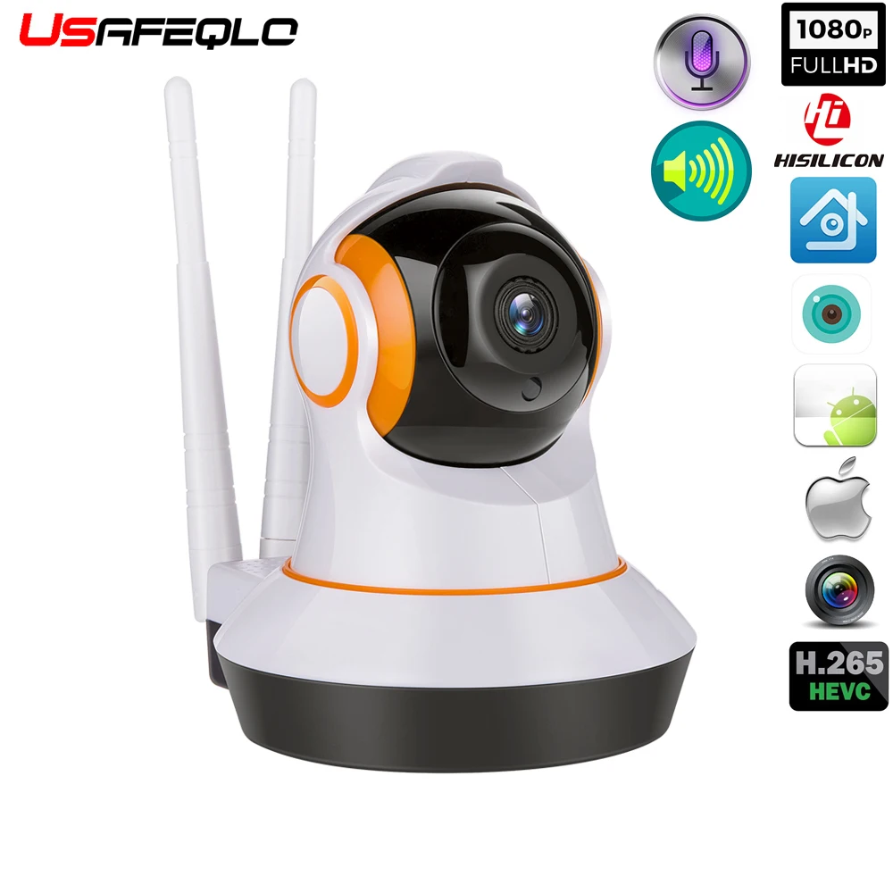 

USAFEQLO 1080P Wireless IP Camera Night Vision Baby Monitor Home Security 2MP 2-Way Audio Record CCTV Wifi Camera iCSEE APP