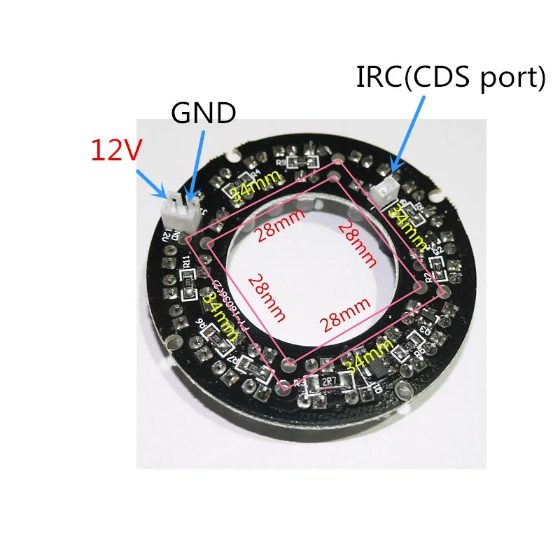 Аксессуары системы видеонаблюдения инфракрасный свет 36 зерна 850nm IR LED доска для наблюдения ночного видения диаметр 60 мм