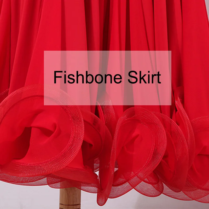 Красная/черная бальная юбка из материала Ice Silk Fishbone бальная юбка Вальс Танго/латино танцевальные платья для женщин/юбка с бахромой для латинских танцев