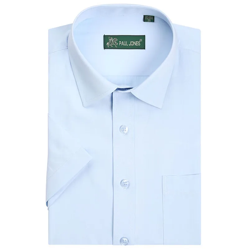 

2018 New Summer Pure Color Short Sleeve High Quality Men Shirts Non-iron Brand Design Mens Business Dress Shirts Big Size XXXL