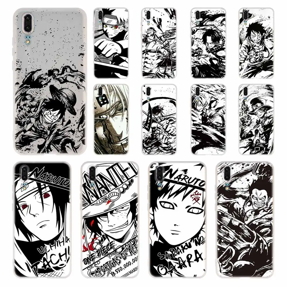 

MLLSE Cartoon Sketch Naruto One Piece Case Silicone Soft TPU Cover For Huawei P30 P20 Pro P10 P9 P8 Plus Lite 2019 Cases