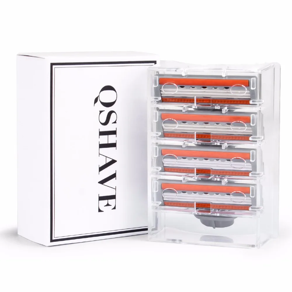 Мужская бритва QShave Blue 10 картриджей и 1 ручка (5 шт. лезвие X3 5 X5 ручка)|men shaving razor|shaving