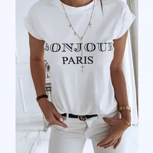 Vrouwen Eenvoudige Brief Afdrukken T-shirt Dames Wit Zomer Casual Korte SleeveT Shirt Tee Frauen Comfort Tops Losse Baggy top 2019