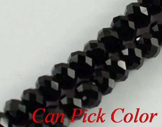 4mm 6mm 8mm pick size loose strand Mixed white black Rondelle Faceted Glass Crystal Beads necklace DIY spacer for Jewelry Making | Украшения