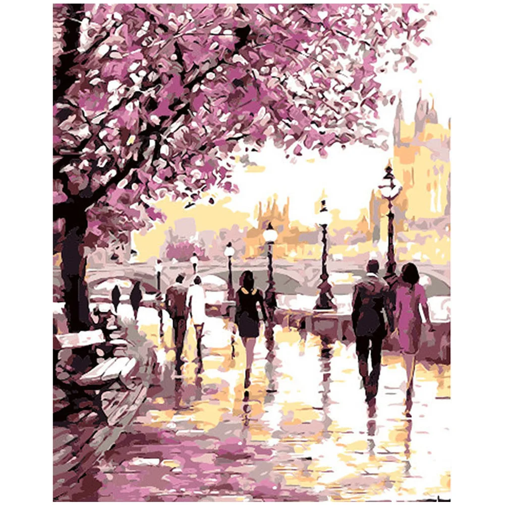 

Office DIY Drawing Gift Scenery Craft Dining Room Canvas Paint By Number Home Oil Painting Set Decorative Art Frameless