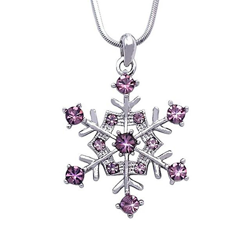 Christmas Bridesmaid Prom Wedding Jewelry Snowflake Charm Pendant Necklaces Winter Bridal Party Fashion Accessory | Украшения и