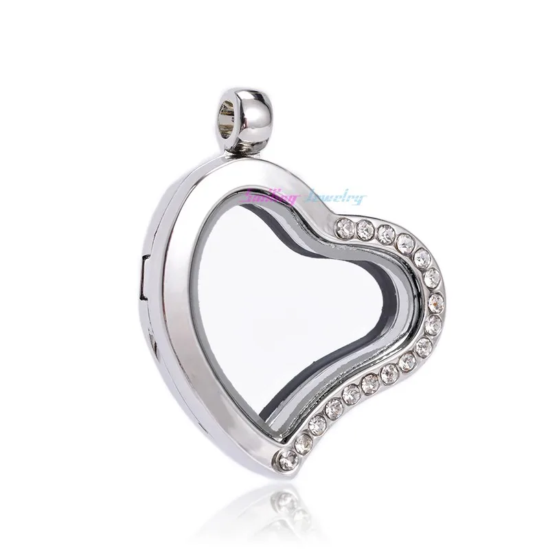 5pcs-Round-Crystal-Jewelry-Open-Charm-Memory-Photo-Magnetic-Imitation-Stainless-Steel-Floating-Lockets-Necklace-Pendants