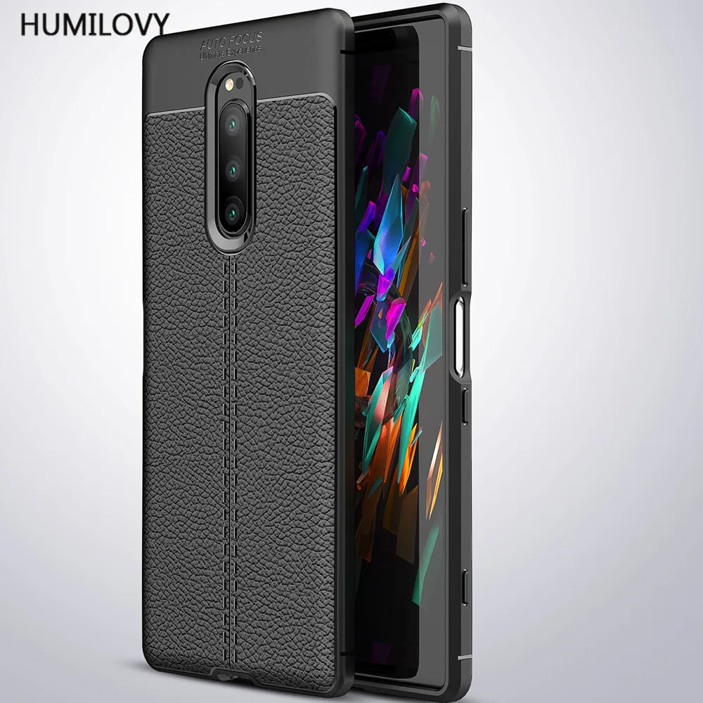 

For Cover Sony Xperia 1 Case Leather Rubber Silicone Shell Soft Phone Case Cover for Sony Xperia 1 Case for Xperia 1 Fundas Capa