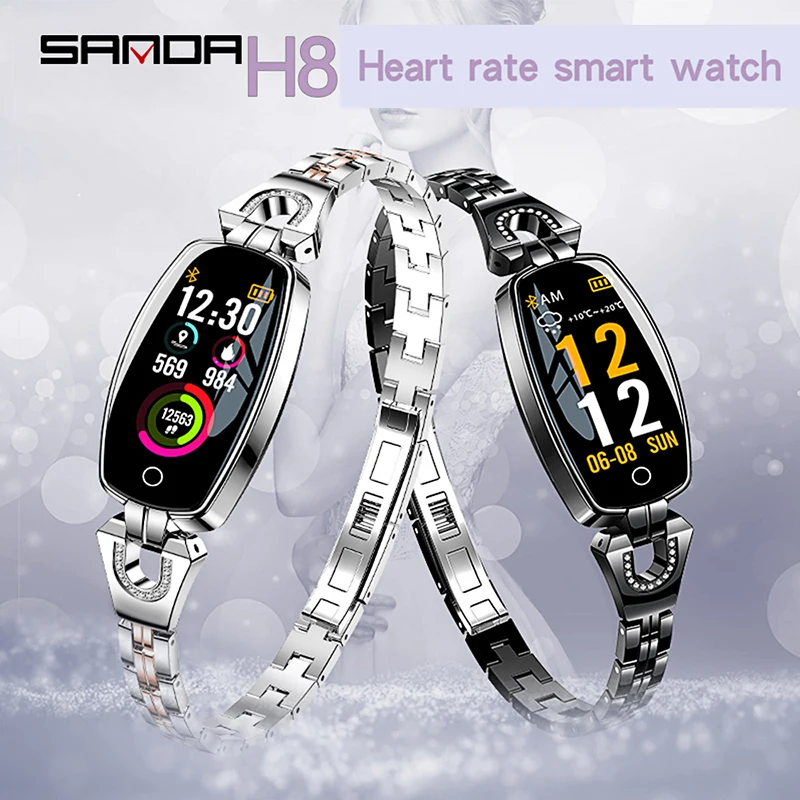 

2019 Ladies Luxury Smart Bracelet Female Color Screen Multi-function Pedometer Heart Rate Pressure Monitoring Waterproof Watch
